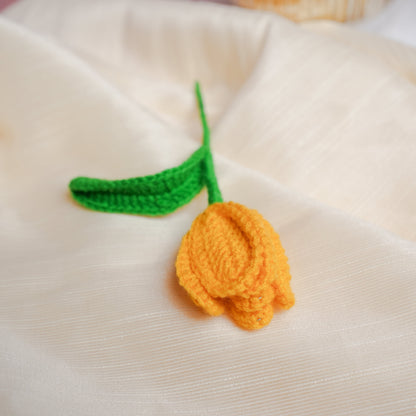 Handcrafted Tulip Crochet – Yellow Forever Flower | ArteCasa