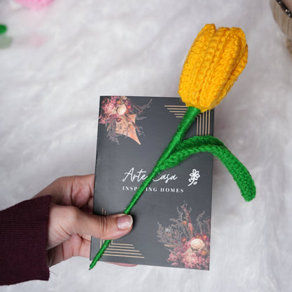 Handcrafted Tulip Crochet – Yellow Forever Flower | ArteCasa