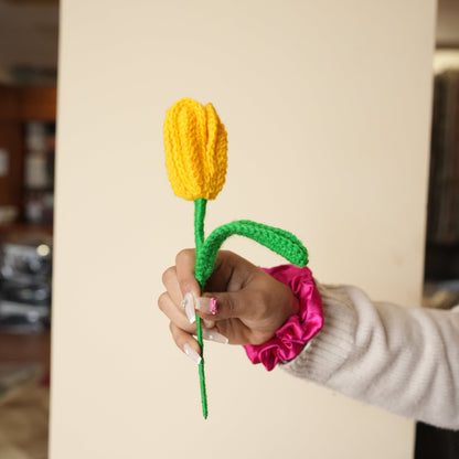 Handcrafted Tulip Crochet – Yellow Forever Flower | ArteCasa