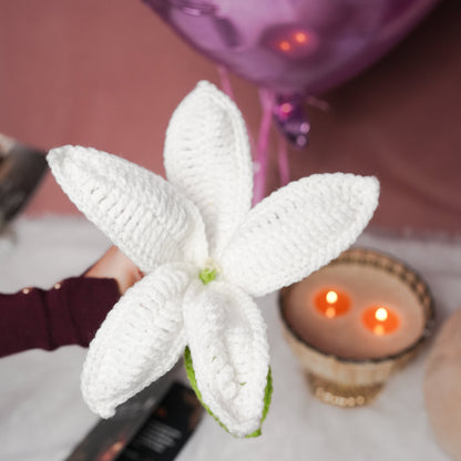 Handcrafted Crochet Lily – White Forever Flower | ArteCasa