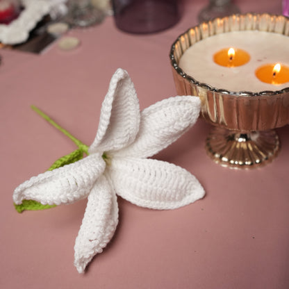 Handcrafted Crochet Lily – White Forever Flower | ArteCasa