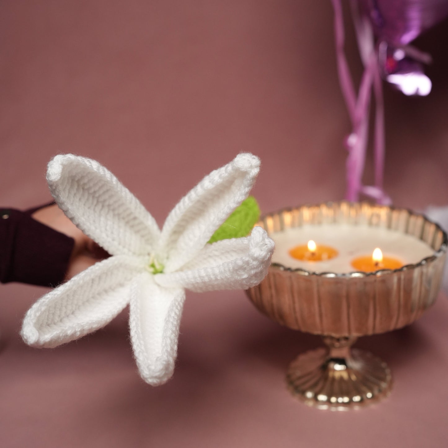 Handcrafted Crochet Lily – White Forever Flower | ArteCasa