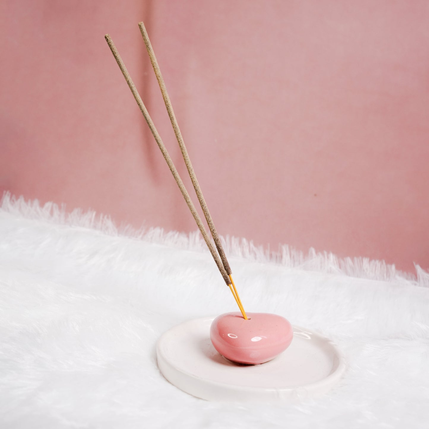 HeartGlow Agarbati Stand | Heart Shaped Ceramic Incense Holder