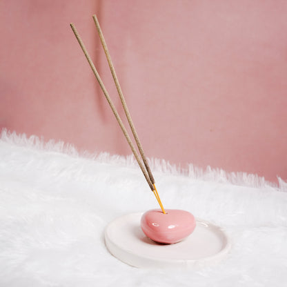 HeartGlow Agarbati Stand | Heart Shaped Ceramic Incense Holder