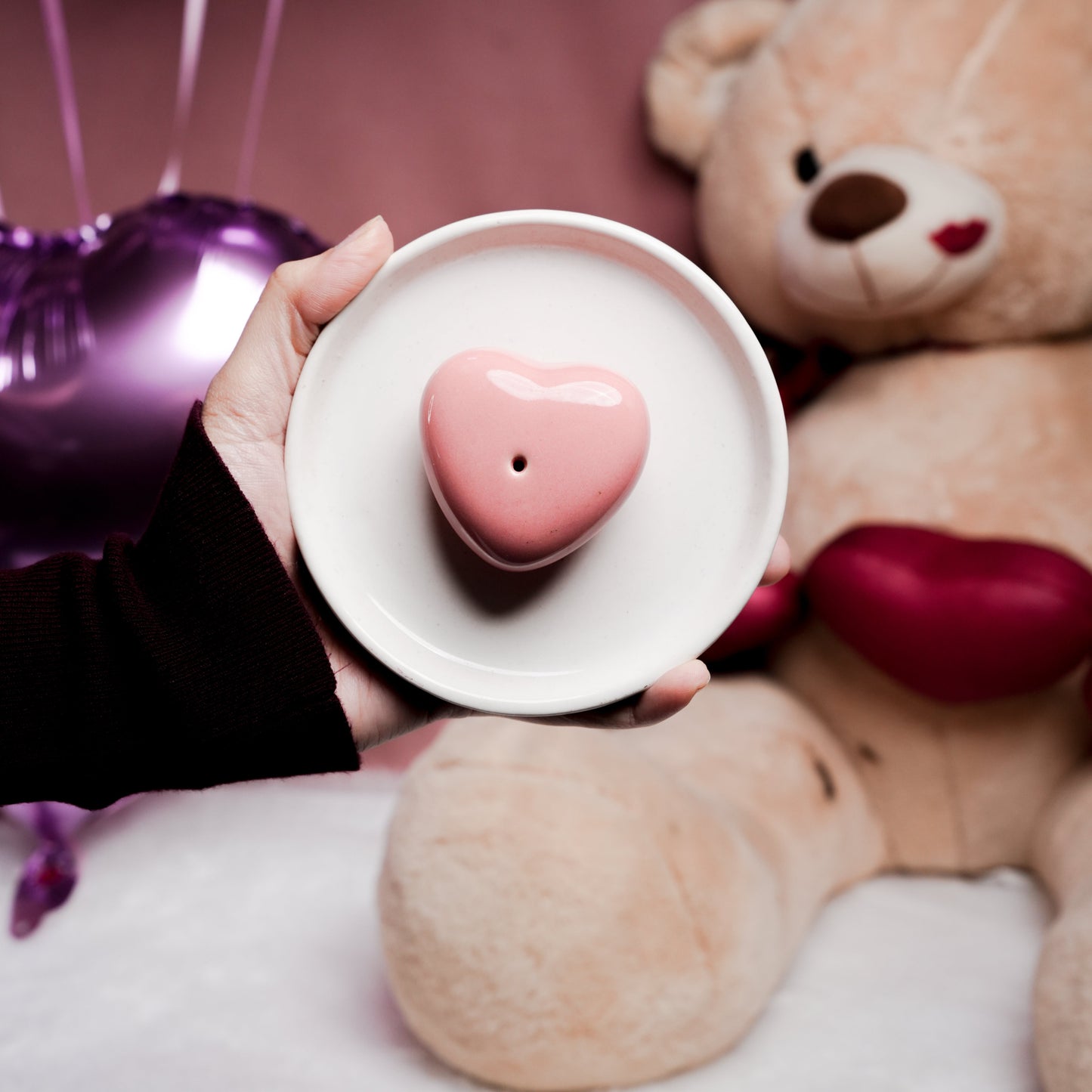 HeartGlow Agarbati Stand | Heart Shaped Ceramic Incense Holder