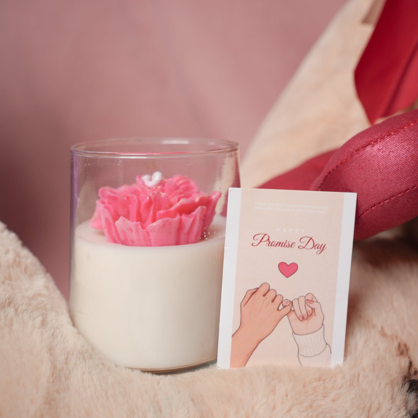 Petal Glow Candle – Floral Pink Valentine Candle | Artecasa