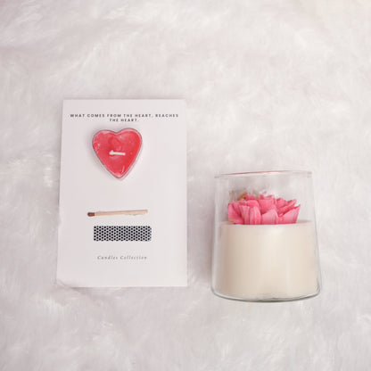 Petal Glow Candle – Floral Pink Valentine Candle | Artecasa