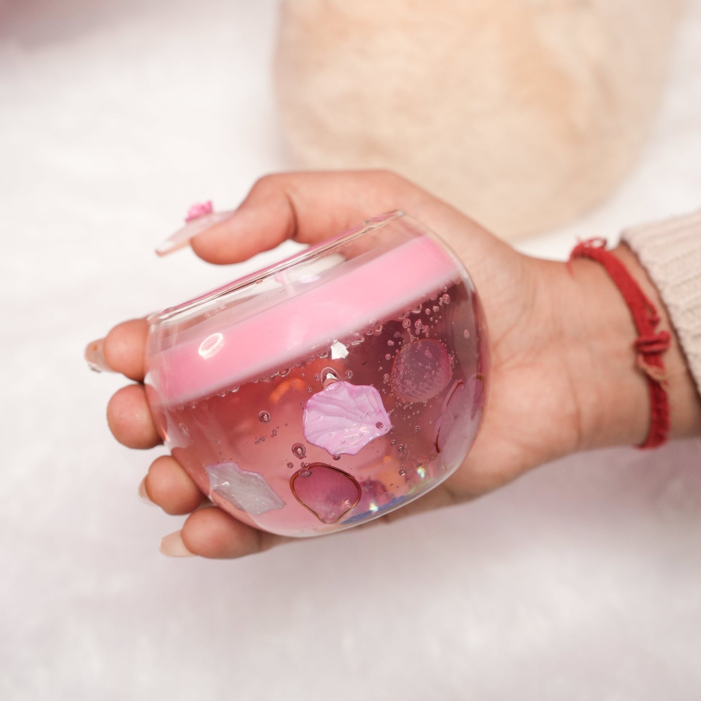 Blush Glow Candle – Soft Pink Floral Candle | Artecasa