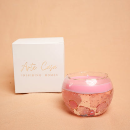 Blush Glow Candle – Soft Pink Floral Candle | Artecasa