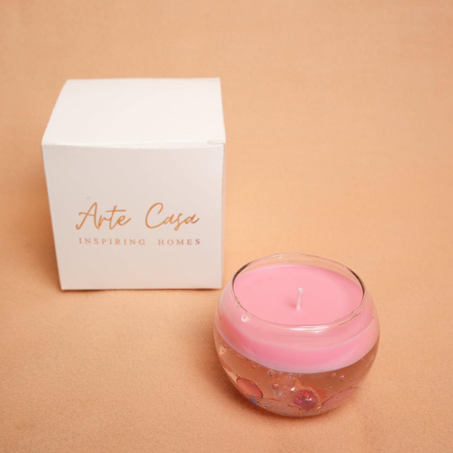 Blush Glow Candle – Soft Pink Floral Candle | Artecasa