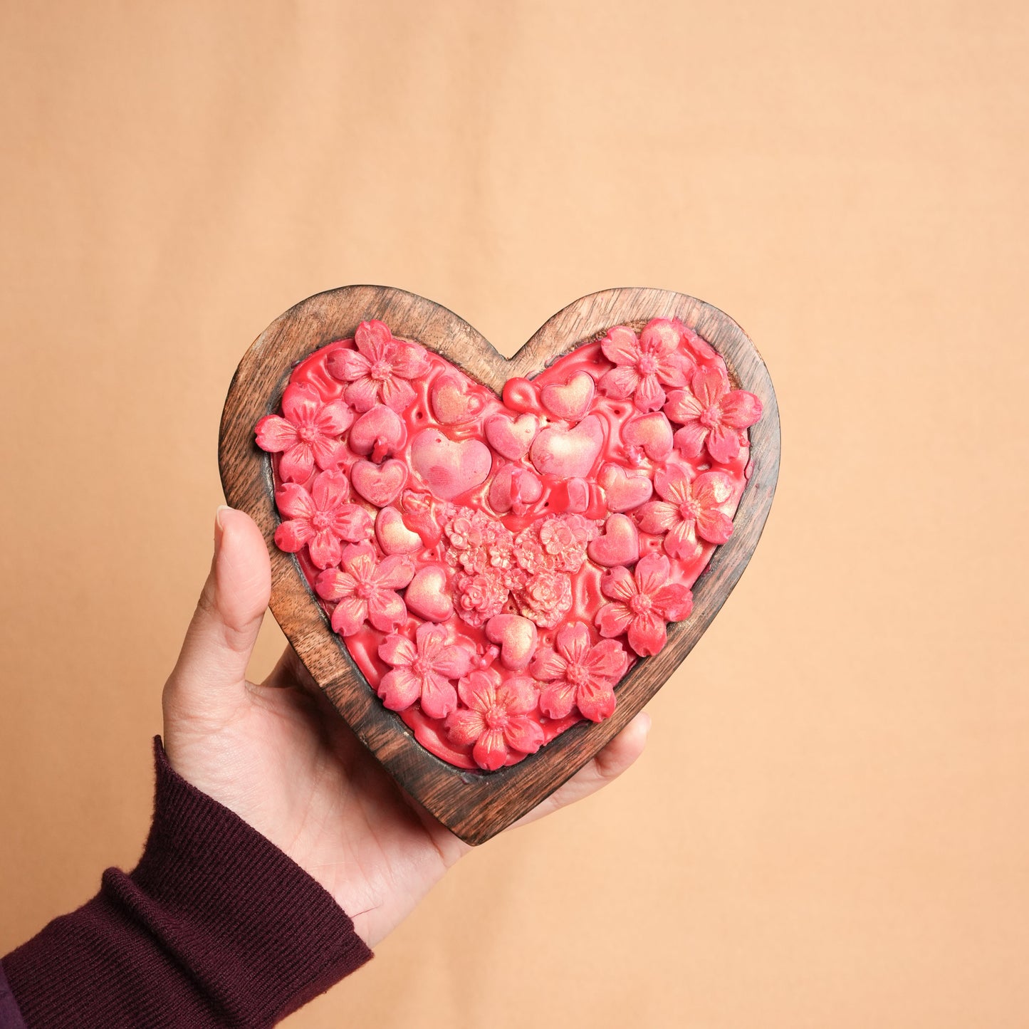 Wooden Heart Candle – Natural Romantic Candle Décor | Artecasa