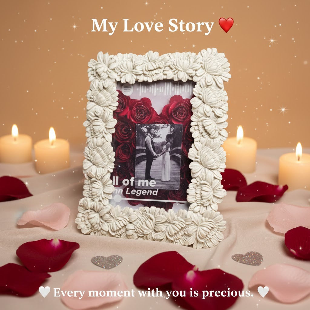 White Artisan Frame – Handcrafted Ceramic Photo Frame | Artecasa