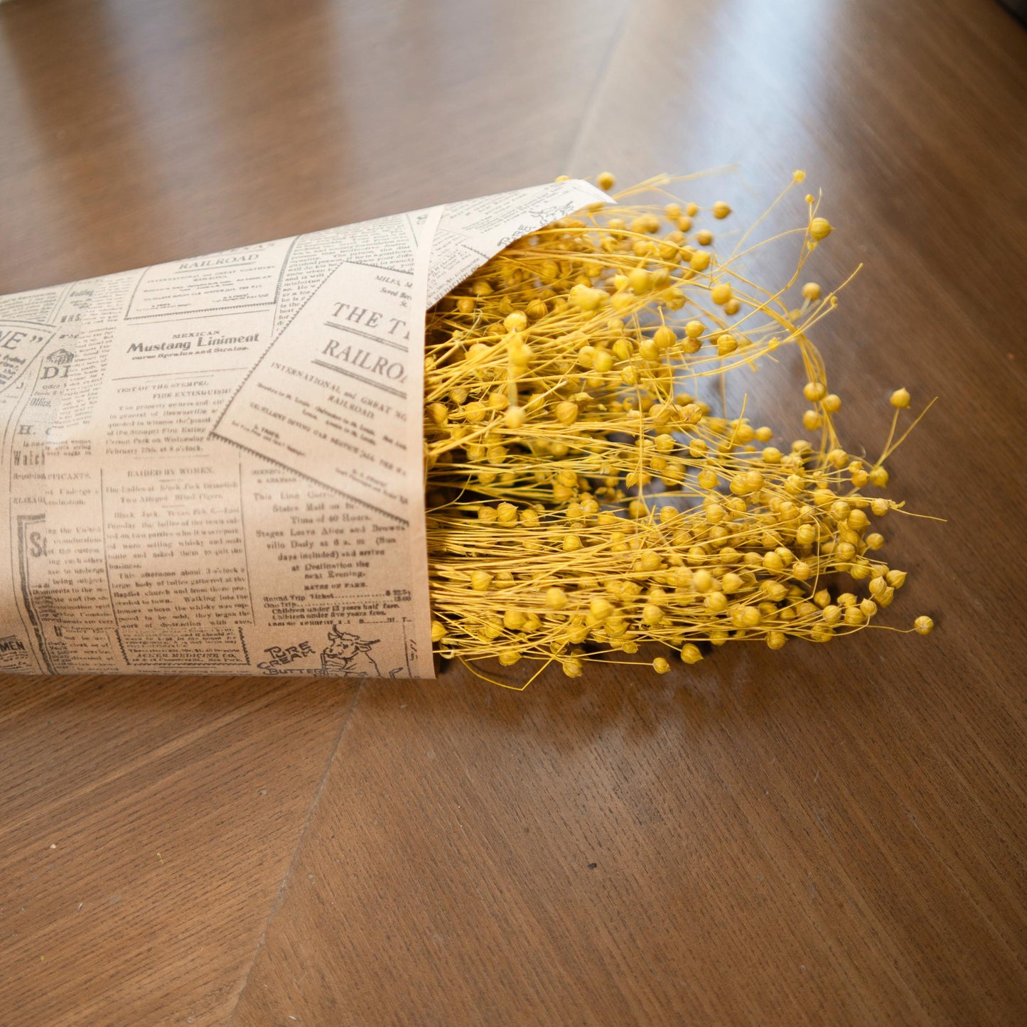 Yellow flax dried flower