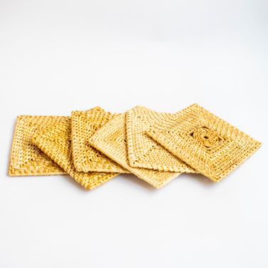 Golden Grass Chokor Coasters | Set of 4 | Sabai Grass