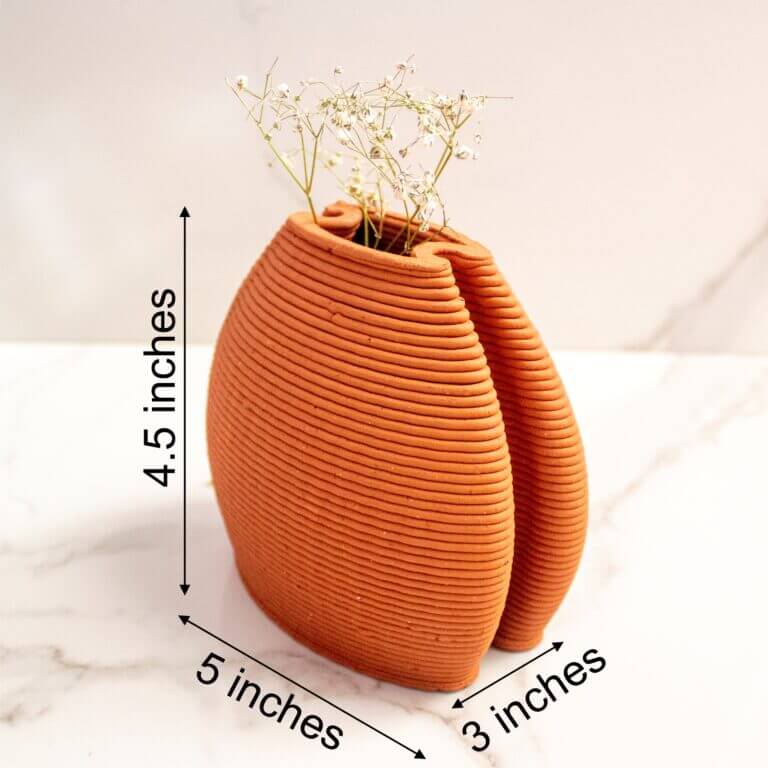 Terracotta Vase Double-Over | Byora Homes | Terracotta