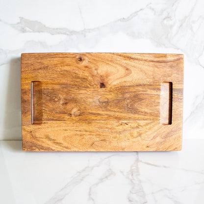 Hidden Hold Mango wood Tray | Byora Homes | Brown | Mango Wood