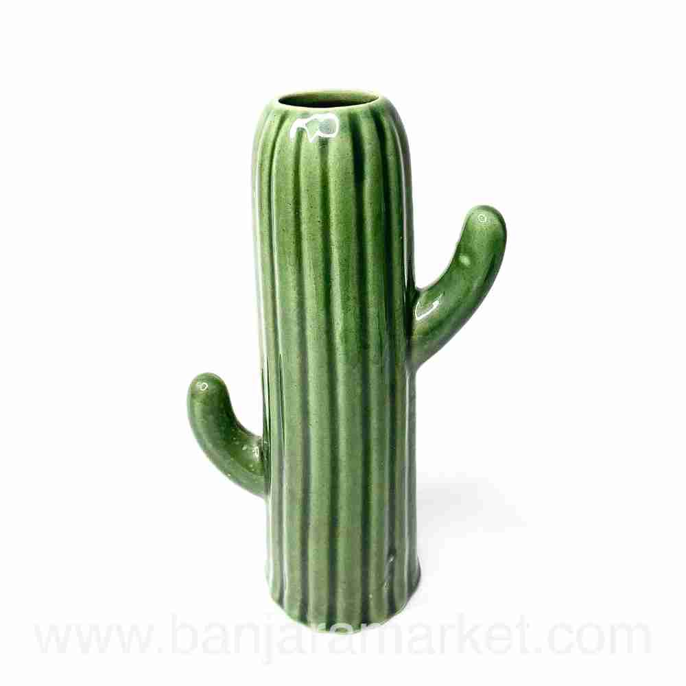 Banjara Market | Green Cactus Vases (Set of 2)