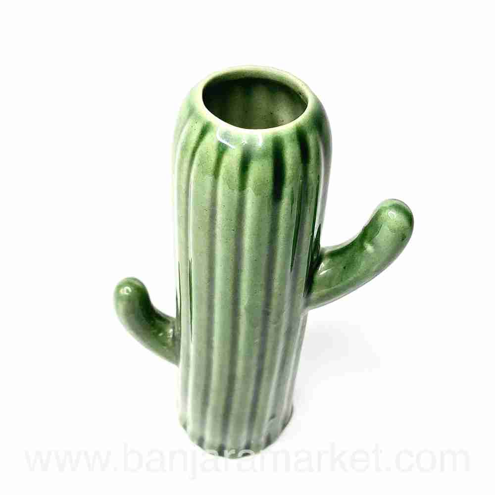 Banjara Market | Green Cactus Vases (Set of 2)