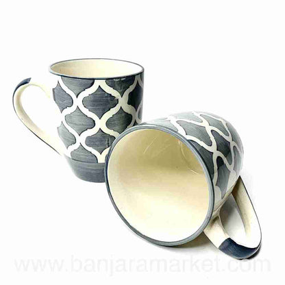 Banjara Market | Grey Moroccan Mugs (Set of 2)