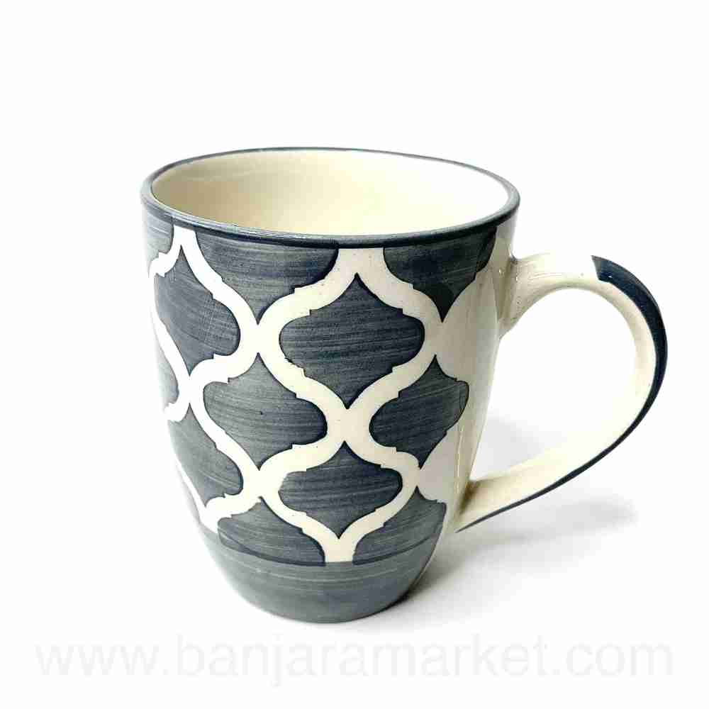 Banjara Market | Grey Moroccan Mugs (Set of 2)