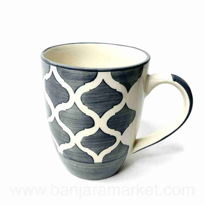 Banjara Market | Grey Moroccan Mugs (Set of 2)