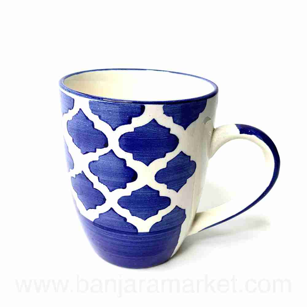 Banjara Market | Blue Moroccan Print Coffee Mugs (Set of 2)