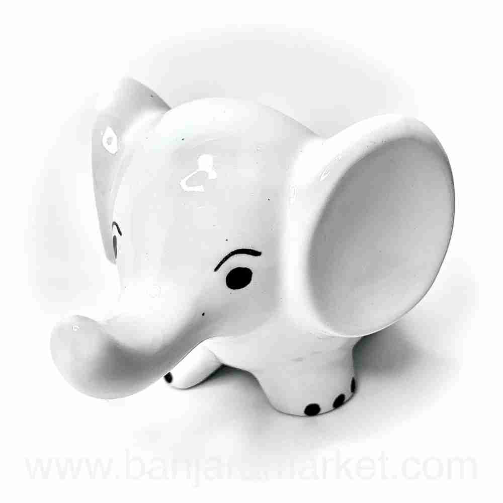 Banjara Market | White Baby Elephant Pot