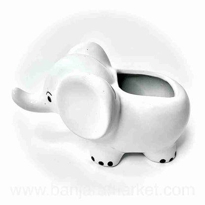 Banjara Market | White Baby Elephant Pot