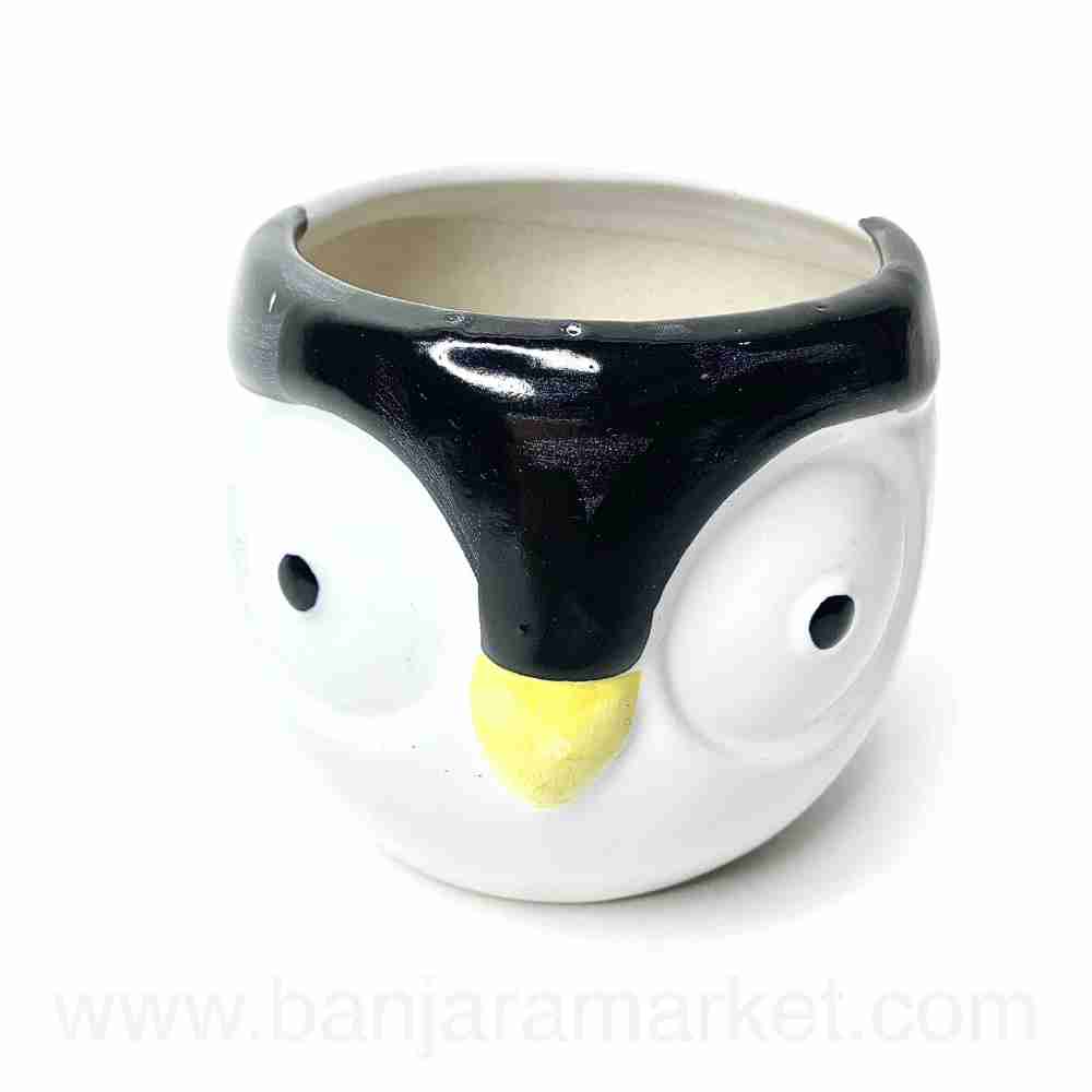 Banjara Market | Black-White Penguin Pot