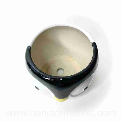 Banjara Market | Black-White Penguin Pot