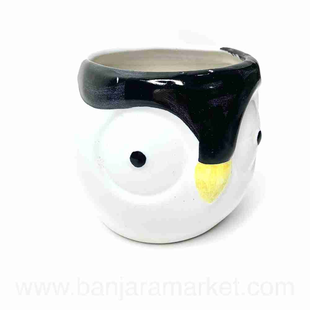 Banjara Market | Black-White Penguin Pot