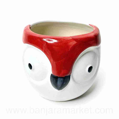 Banjara Market | Red-White Penguin Pot