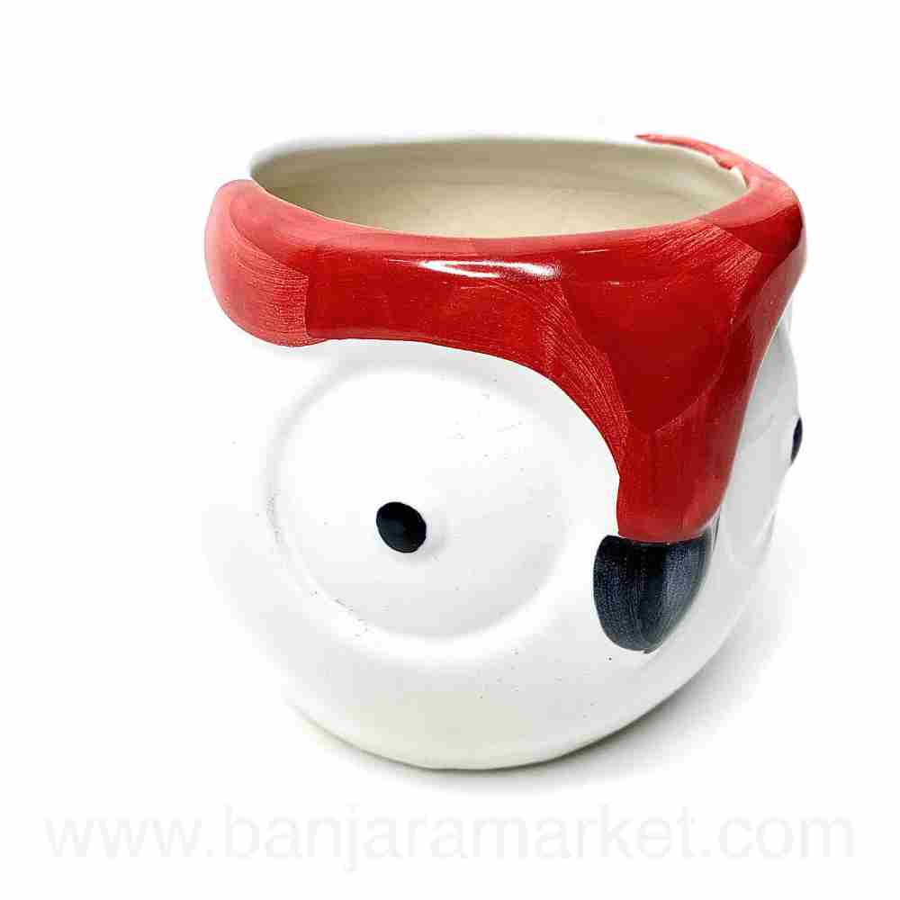 Banjara Market | Red-White Penguin Pot