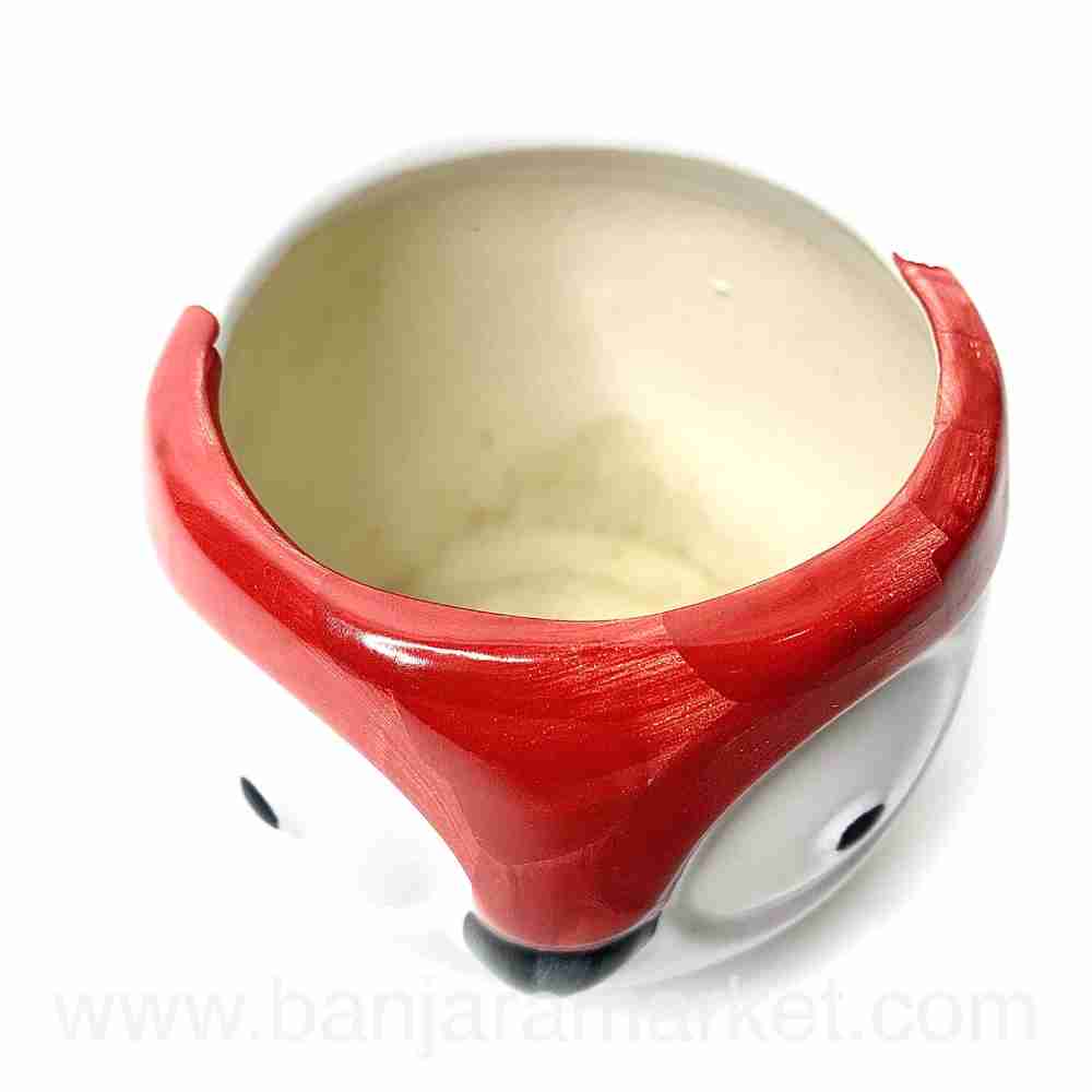 Banjara Market | Red-White Penguin Pot