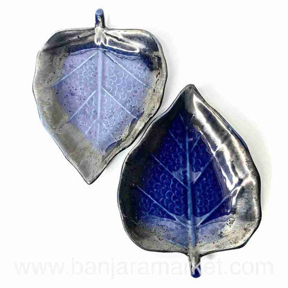 Banjara Market | Blue Paan Leaf Platters (Set of 2)