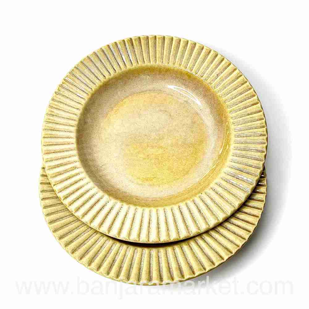 Banjara Market | Faded Mustard Pasta Plates (Set of 2)