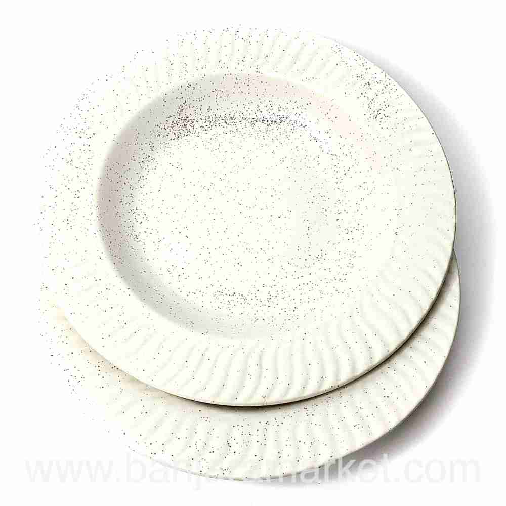 Banjara Market | Big Beige Pasta Plates (Set of 2)