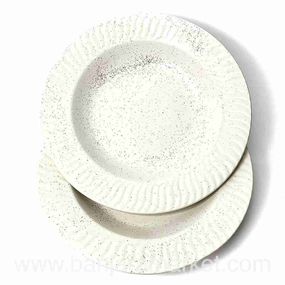 Banjara Market | Big Beige Pasta Plates (Set of 2)