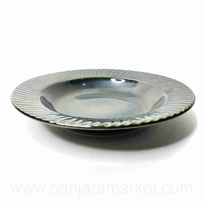 Banjara Market | Big Moss Green Pasta Plates (Set of 2)