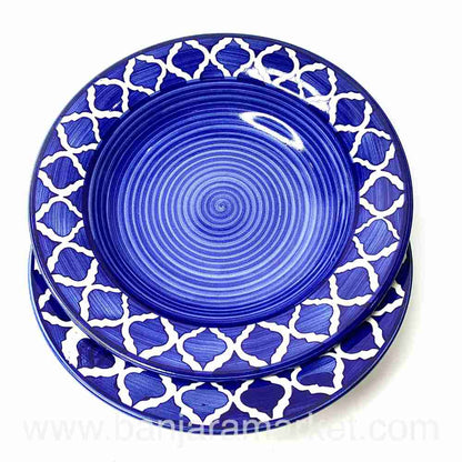 Banjara Market | Blue Moroccan Pasta Plates (Big)