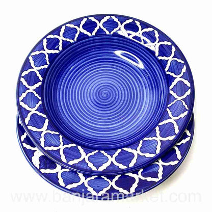 Banjara Market | Blue Moroccan Pasta Plates (Big)