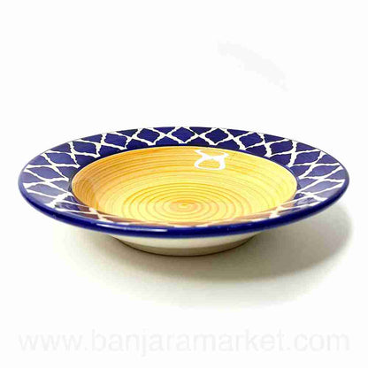 Banjara Market | Yellow-Blue Moroccan Pasta Plates (Set of 2)