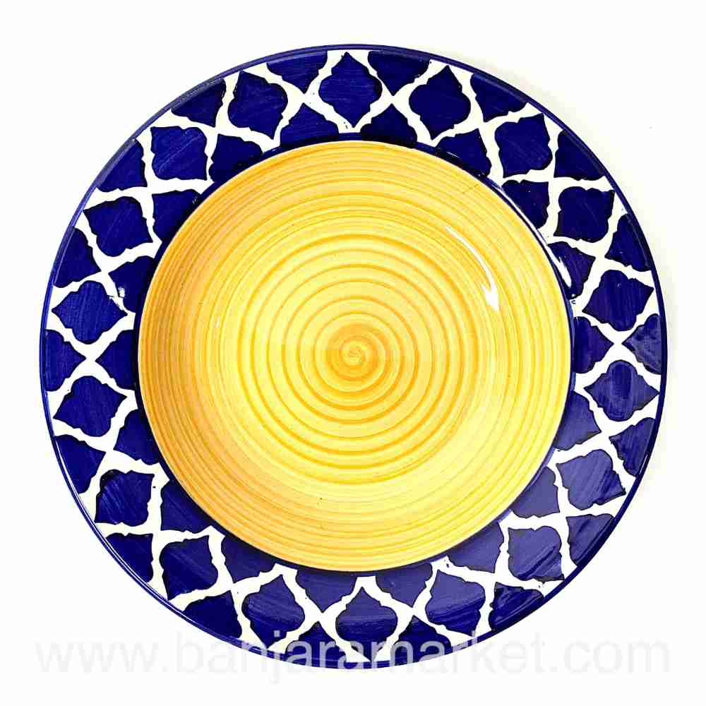 Banjara Market | Yellow-Blue Moroccan Pasta Plates (Set of 2)