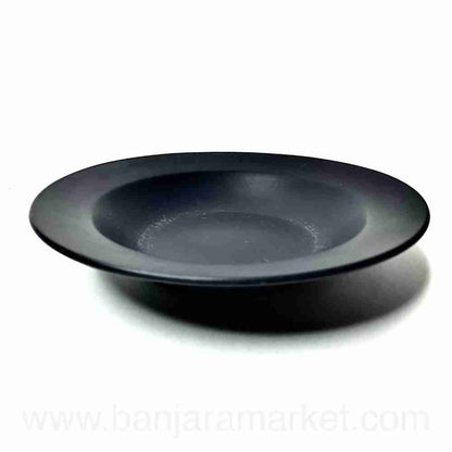 Banjara Market | Matt Black Big Pasta Plates (Set of 2)