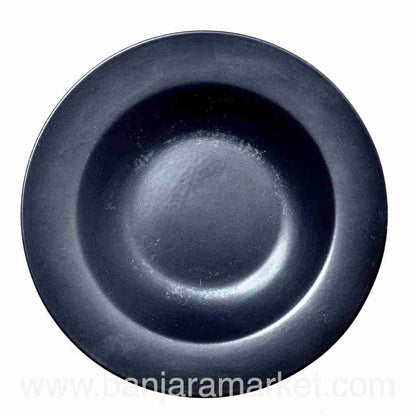 Banjara Market | Matt Black Big Pasta Plates (Set of 2)