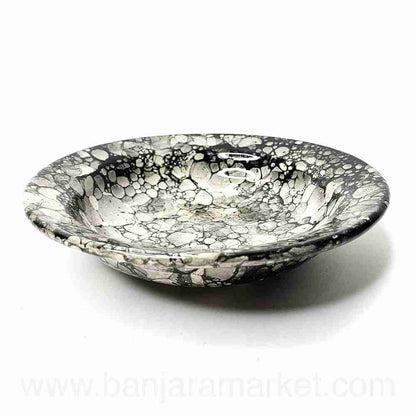 Banjara Market | Grey Bubble Print Pasta Plates (Set of 2)