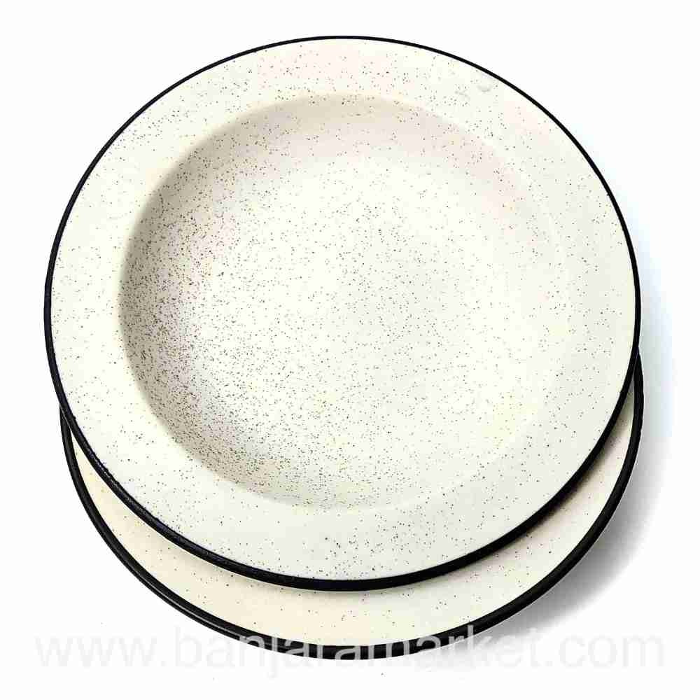 Banjara Market | Small Beige Pasta Plates (Set of 2)