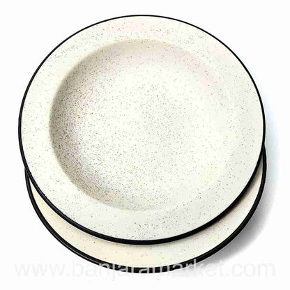 Banjara Market | Small Beige Pasta Plates (Set of 2)