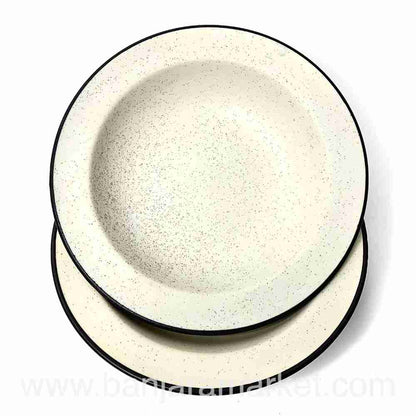 Banjara Market | Small Beige Pasta Plates (Set of 2)