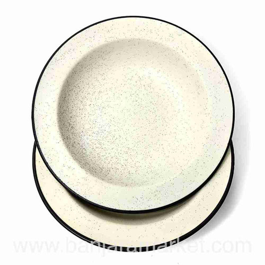 Banjara Market | Small Beige Pasta Plates (Set of 2)